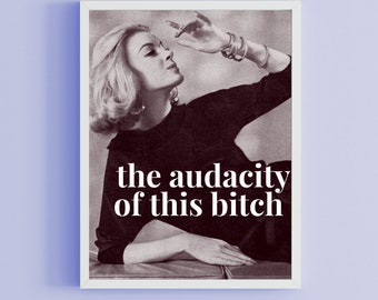 The Audacity of this Bitch | Snarky Vintage Art Print