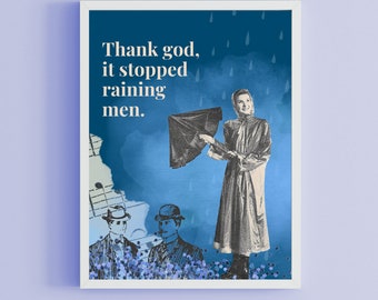 Raining Men | Funny Feminist Vintage Print