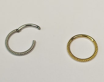 Nose piercing segment ring septum nose ring breast lip ear hinge clicker stainless steel braided twisted