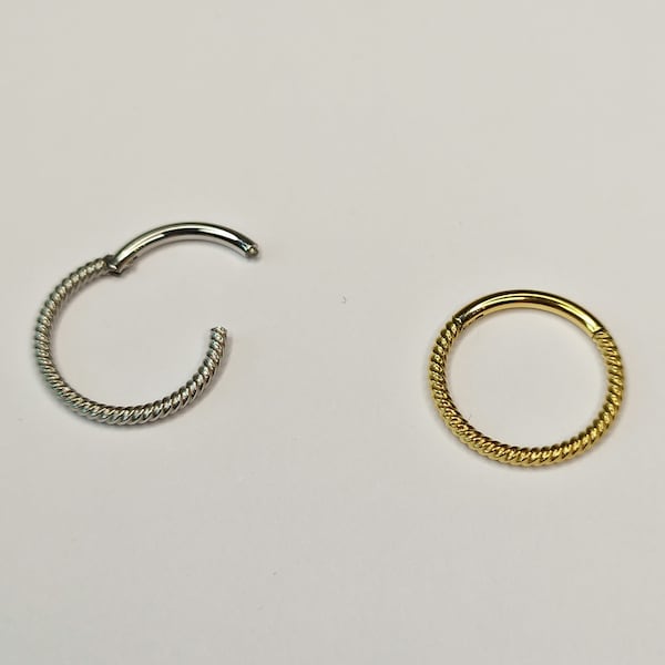 Nose piercing segment ring septum nose ring breast lip ear hinge clicker stainless steel braided twisted