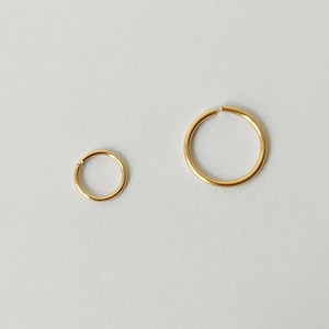 0,5-1 mm 18K Gold Nasenring Echtgold 750 Gelbgold Nasenpiercing Knorpel Nasenstecker Ohrring Ohrpiercing solid 22G