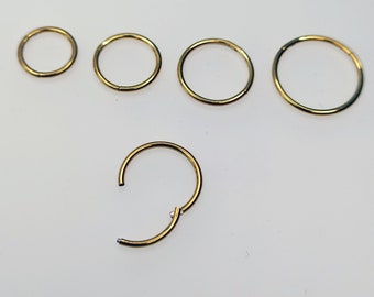 0,8 mm dünner Nasenpiercing Segmentring Septum Nase Ring Brust Lippen Ohr Scharnier Clicker Edelstahl