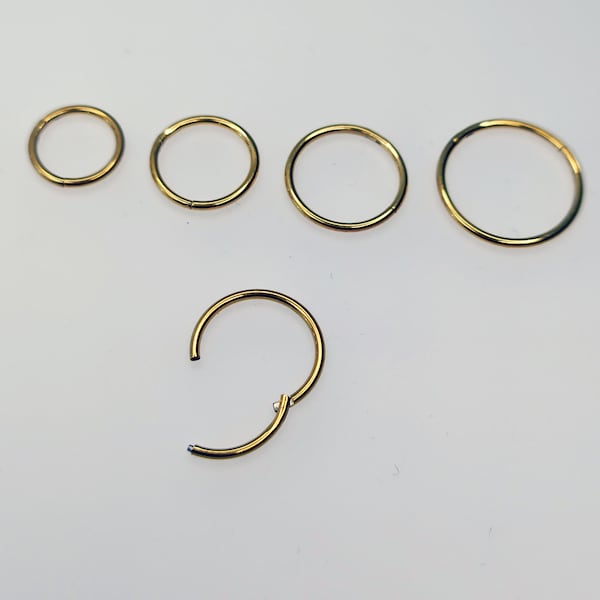 0,8 mm dünner Nasenpiercing Segmentring Septum Nase Ring Brust Lippen Ohr Scharnier Clicker Edelstahl