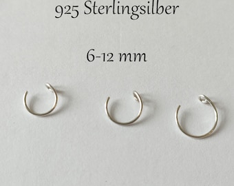 925er Silber Fake Nasenring 0,6-0,8 mm Sterlingsilber Fake Nasenpiercing Knorpel Ohrring Ohrpiercing solid silver