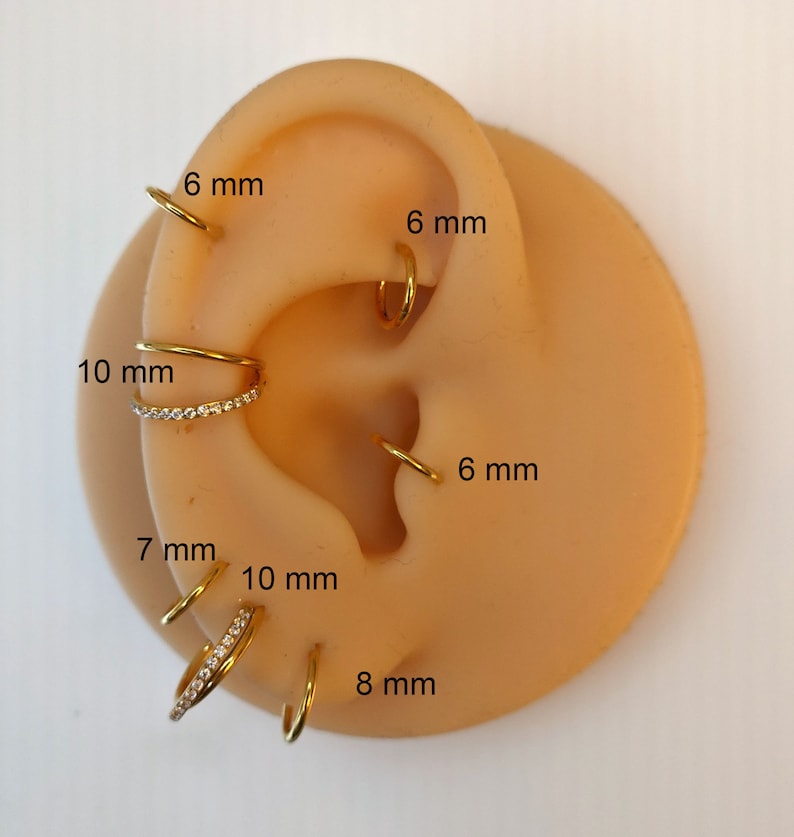 Piercing nez segment anneau septum nez anneau poitrine lèvres oreille charnière clicker acier inoxydable image 3