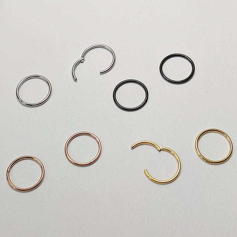 1 paio di orecchini a cerchio piccoli mini piercing in acciaio inossidabile in orecchini a bottone in argento dorato con anelli clicker immagine 1
