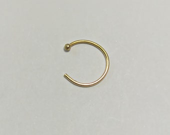 0,6-0,8 mm 18K Gold Nasenring 750er Gelbgold Nasenpiercing Knorpel Nasenstecker Ohrring Ohrpiercing solid 22G