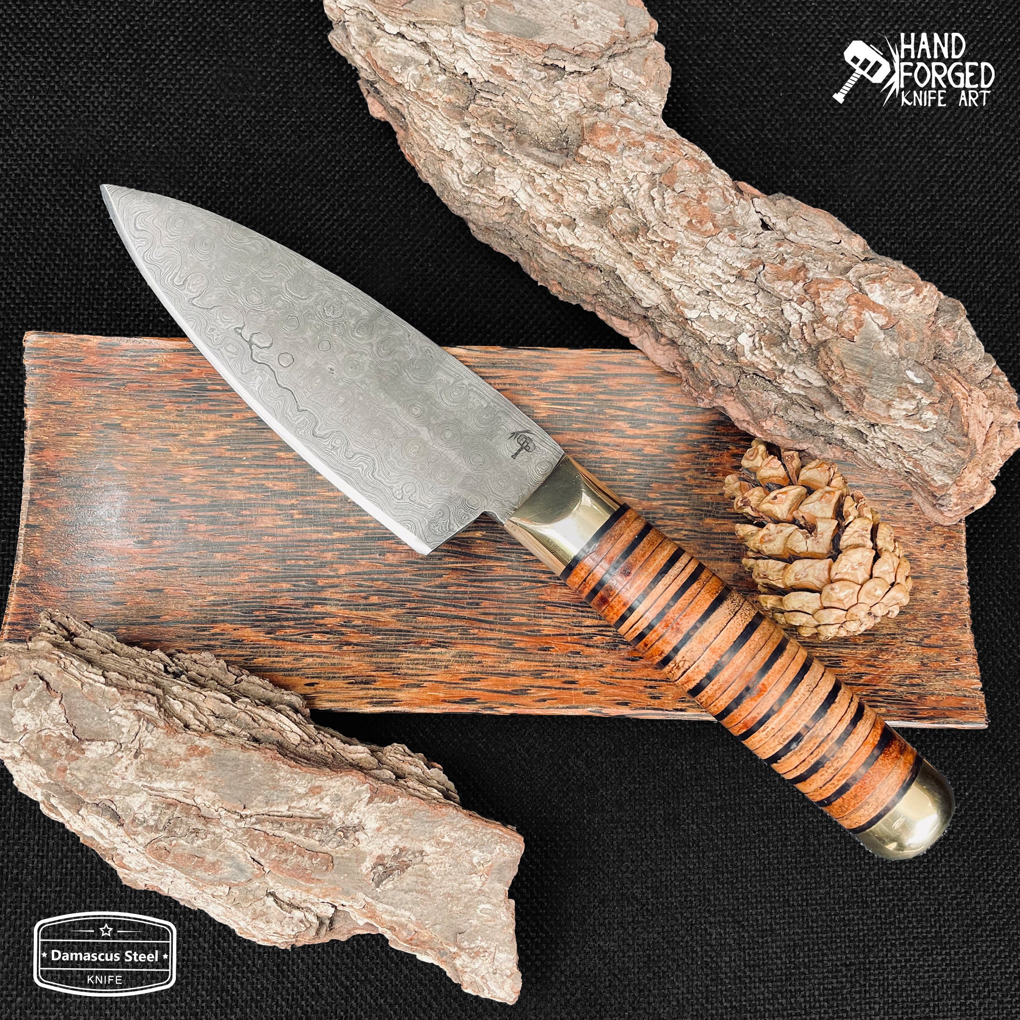 VG10 Damascus Steel Chef Knife With Hybrid Maple Burl Handle,gift