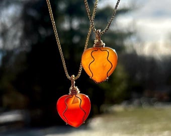 Carnelian Heart Necklace