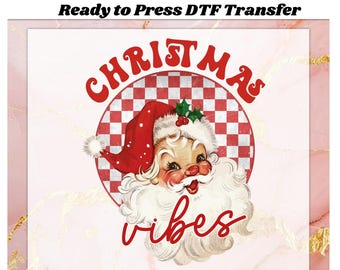 Retro Checkered Christmas Vibes Christmas Dtf, Funny Santa DTF, Funny Cute Christmas, Merry Christmas Heat Press, Christmas Ready To Press