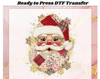 Santa Faux Patch DTF Transfer | Direct to film transfer | Ready to press | Christmas Transfer