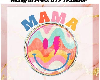 Smiley Face Mama DTF Transfer - Mothers Day Ready to Press Print