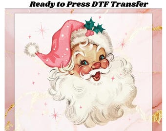 Retro Pink Santa Christmas Dtf, Funny Santa DTF, Funny Cute Christmas, Merry Christmas Heat Press, Christmas Ready To Press