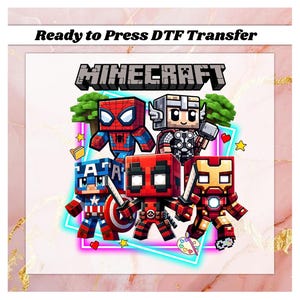 Funny Superhero Gamer DTF Transfer: Ready to Press Heat Transfer