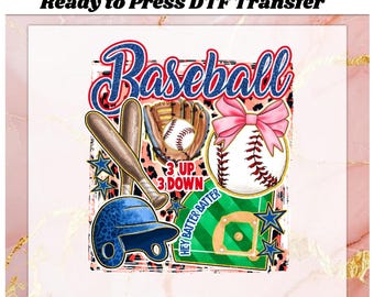 Glitter Baseball DTF Transfer Ready to Press, Baseball Mama DTF, Baseball Season Ready to Press Print, Baseball Mama Life DTF
