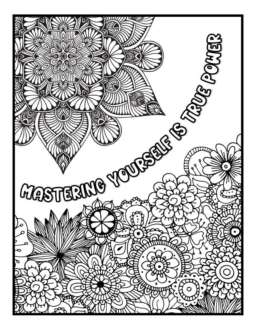 Motivational Coloring Pages for Adults | Etsy