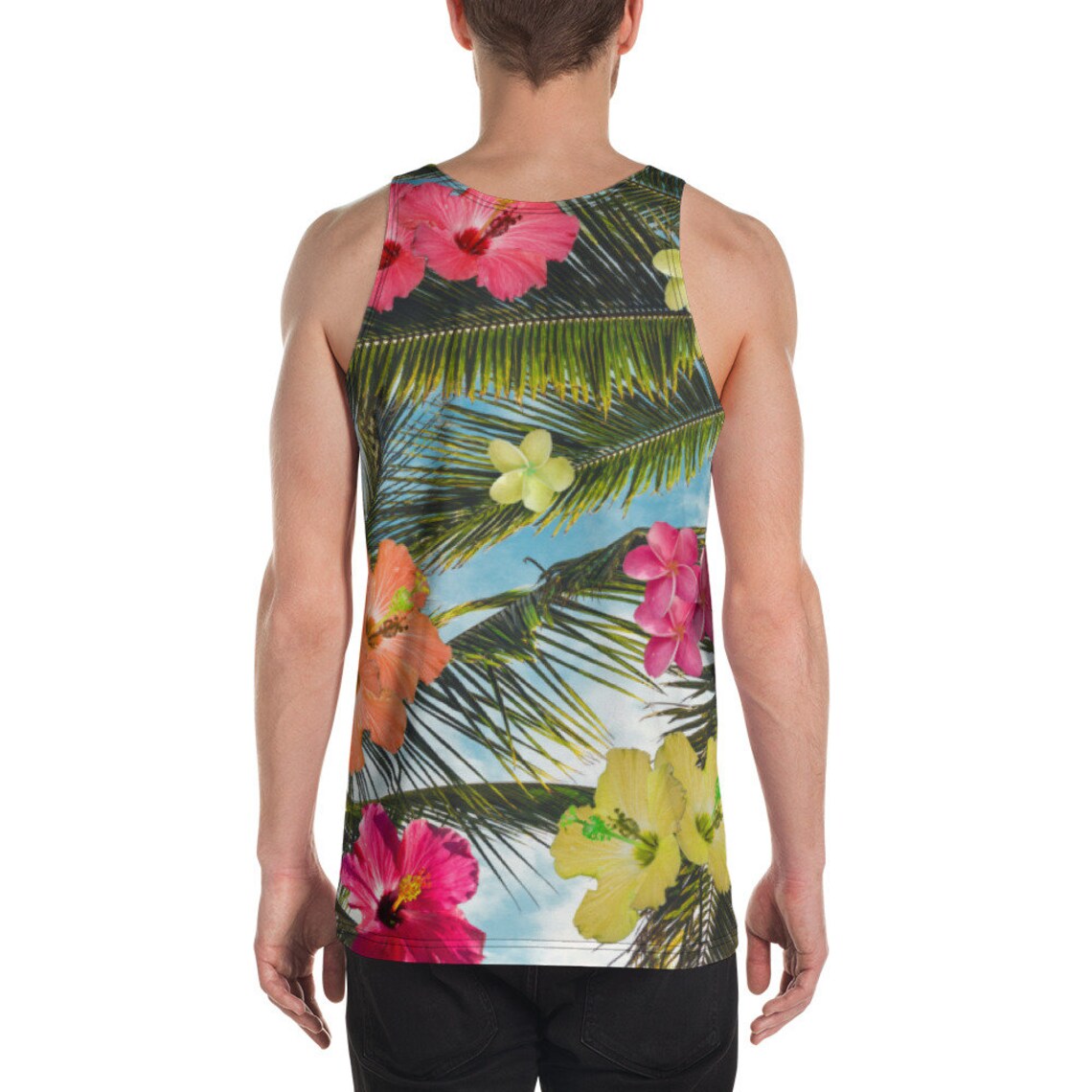 Unisex Colorful Hawaiian Tank Top with vibrant | Etsy