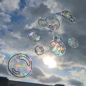 Set Sun Catcher Window Sticker 7 Soap Bubbles