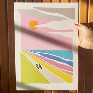 Fahrräder / Print DIN A3 / weiß recycelt / Druck Illustration Kunst / abstrakt minimalistisch / Pelf Metersen Bild 1