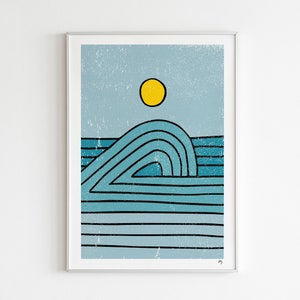 Fresh Wave / Print DIN A3 / white recycled / print illustration art / abstract minimalist / Pelf Metersen