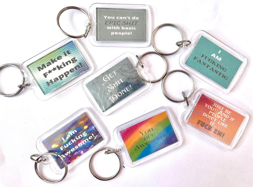 Swear Affirmations Swear Gift Quote Keyring Funny Keyring - Etsy