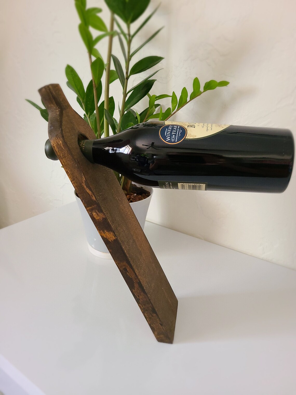 Handmade Wine Bottle Shaped Cantilever Wine Holder Etsy