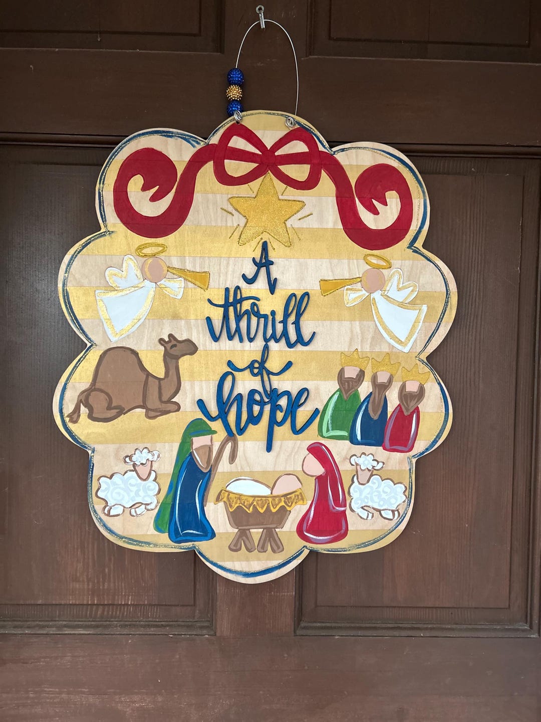 A Thrill of Hope Christmas Door Hanger - Etsy