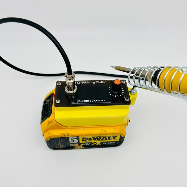 Stazione di saldatura cordless Dewalt 18v/20v personalizzata, console intelligente con display OLED