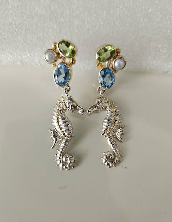 Sterling silver seahorse earrings