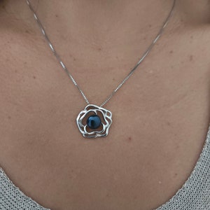 Sterling silver blue fresh water pearl pendant