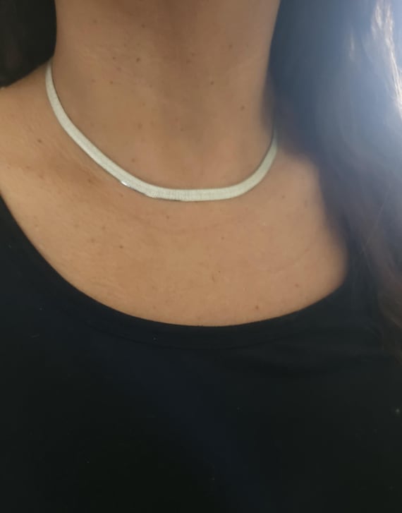 Sterling silver 5mm Herringbone necklace