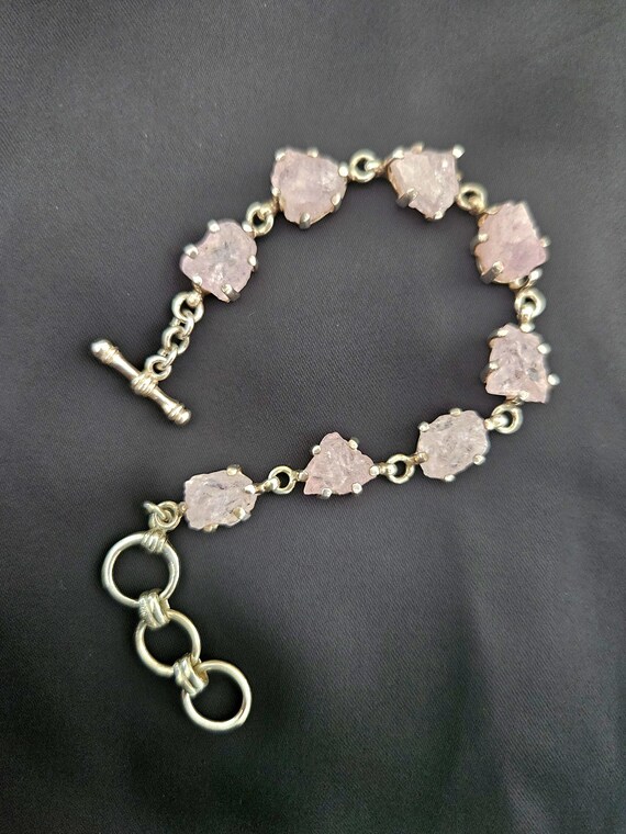 Morganite silver bracelet
