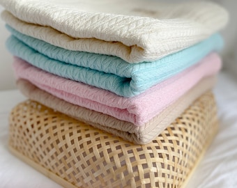 Cotton Knit Baby Blanket 100x110cm: Luxury Newborn Wrap