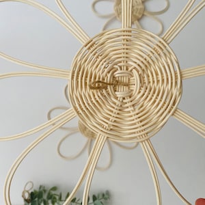 Handmade Set of 3 Rattan Flower Wall Hanging | Nursery Wall Decor ...