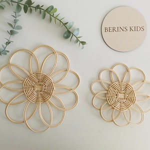 Handmade Rattan Flower Wall Hanging | Nursery Wall Decor | Boho Wall ...