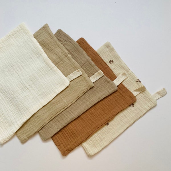 Baby Muslin Cotton Face Cloths (23x23cm)| Baby Bath Towel Handkerchief | Burp Cloth Soft Absorbent Gauze Washcloths