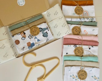 Muslin Baby Washcloths 3-Pack: Soft Cotton Face Towels (50x50cm)