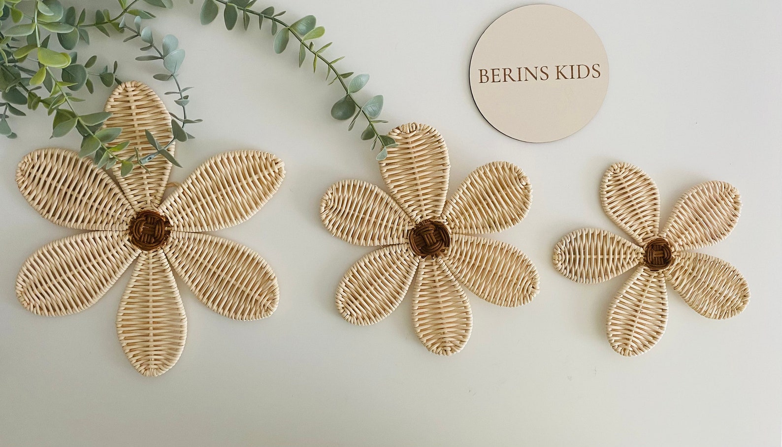 Handmade Rattan Flower Wall Hanging Nursery Wall Decor Etsy