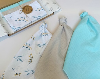 Muslin Baby Washcloths 3-Pack: Soft Cotton Face Towels (50x50cm)