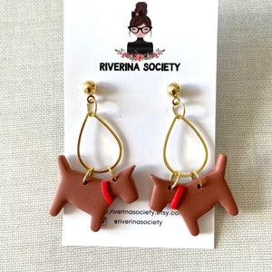 Dog clay earrings, polymer clay earrings,  dog mama gift, trendy earrings, dog jewelry, clay earrings, dog lover gifts, dog earrings