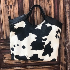 Cartera de piel de vaca estilo western: regalo ideal para ella: bolso de mano para mujer