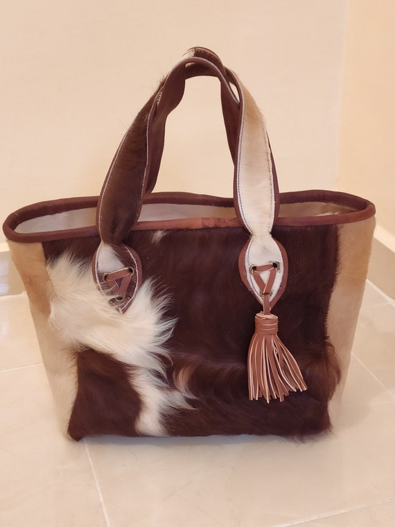Large Cowhide Tote Bag/ Original Cowhide Bag Etsy
