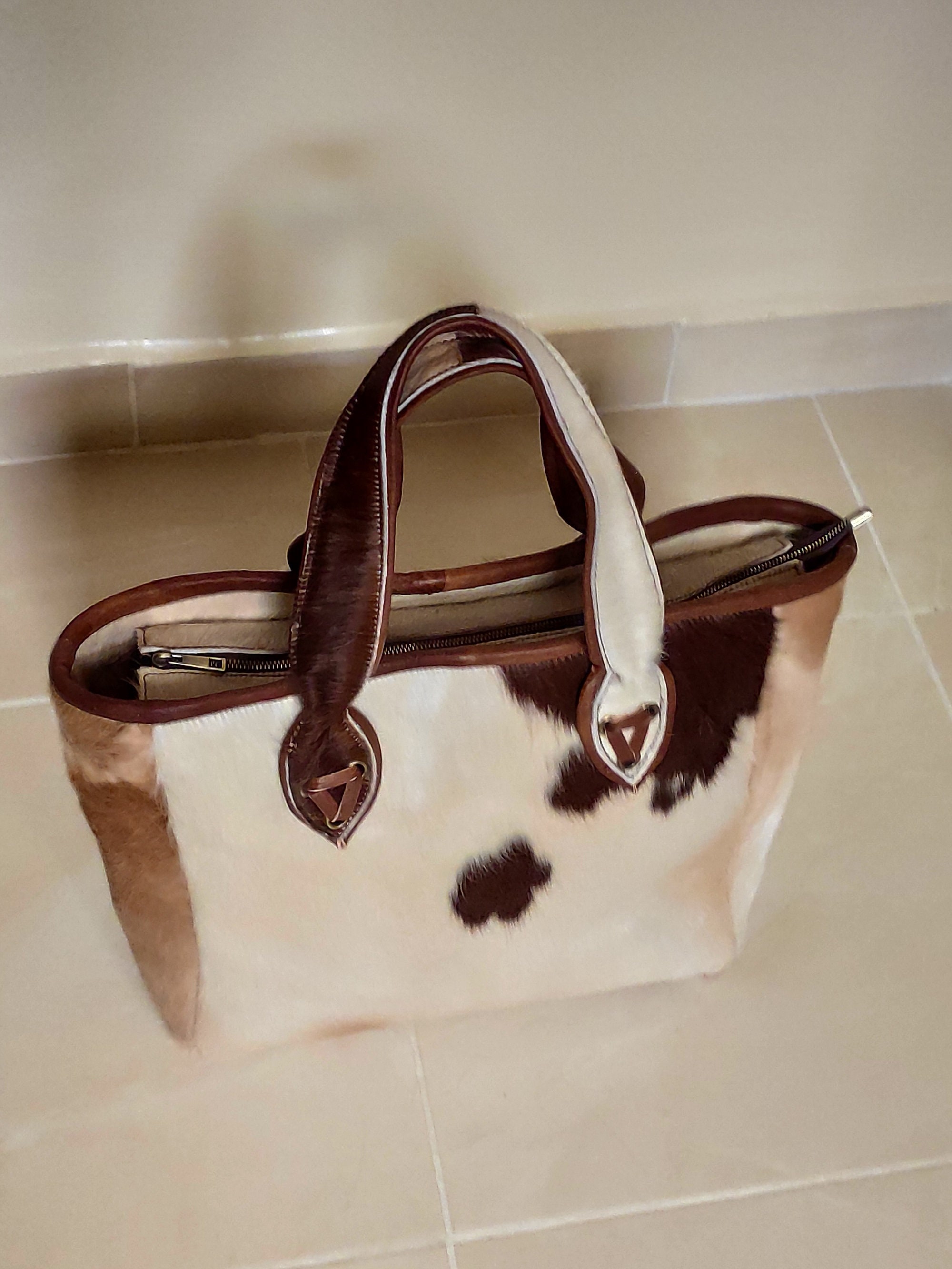 Large Cowhide Tote Bag/ Original Cowhide Bag Etsy
