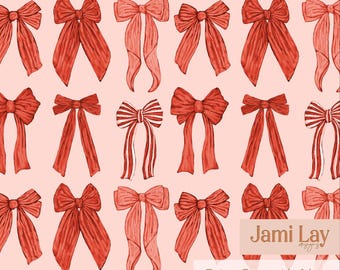 Legen Sie einen Bogen darauf - Elusive, Bow Pattern, Seamless Pattern, Rapportmuster, Stoffdesign, Valentinstag Muster, Mädchen Muster, Kokette