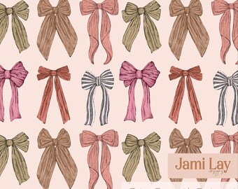 Legen Sie einen Bogen drauf - Brautjungfer, Bogen-Muster, Nahtloses Muster, Rapportmuster, Stoffdesign, Valentinstag Muster, Mädchen Muster, Kokette
