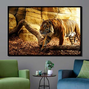 Tiger Print Art Canvas Animals Mammals Big Cats