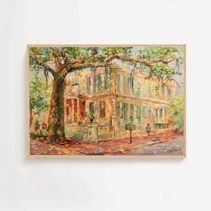 Owens-Thomas House Savannah GA Poster  Historic Landmark Art Print Southern Charm Home Decor