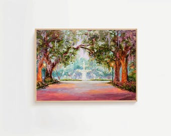 Plakat „Forsyth Park Savannah”: Impresjonistyczny wydruk ścienny z południa