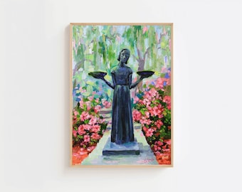 Savannah Bird Girl Statue Poster: Bonaventure Garden Art Print