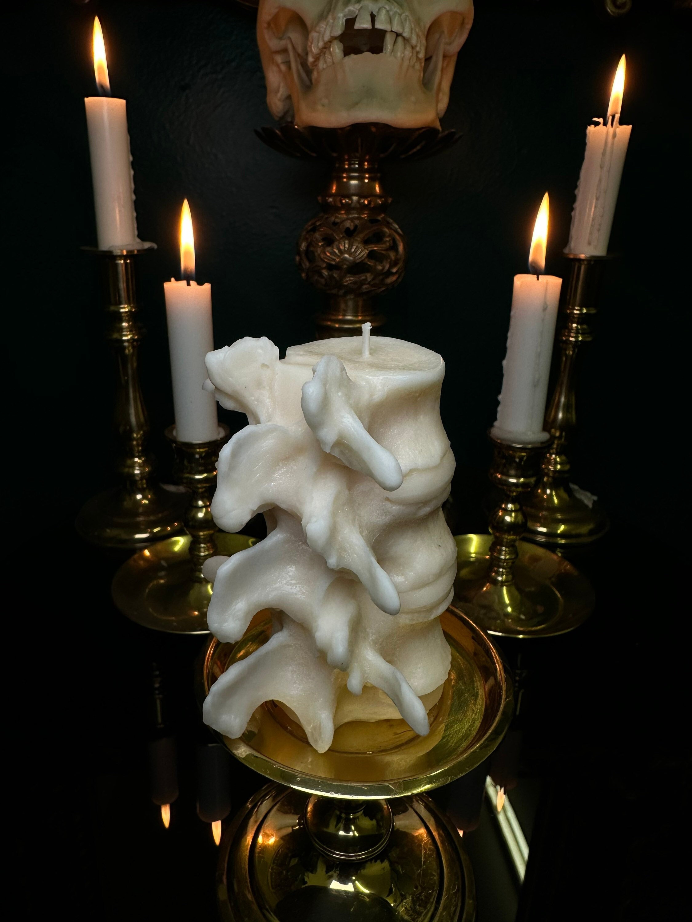 Anatomically Correct Spine Candle: Handmade Gothic Home Decor